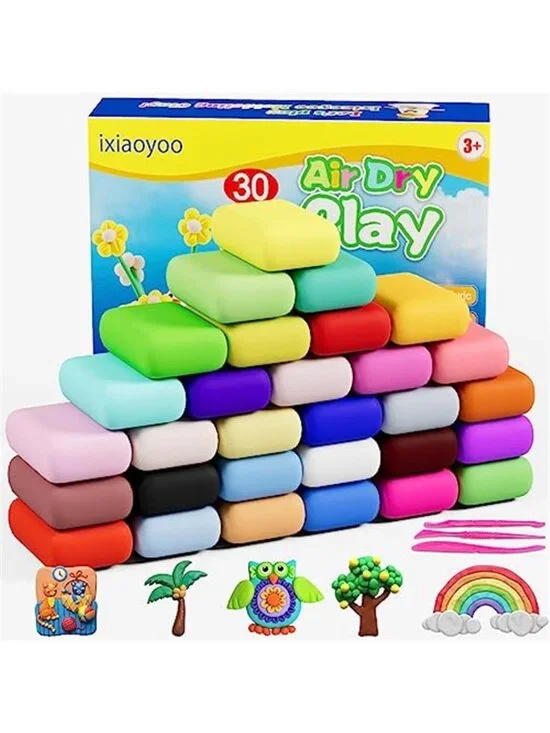 Air Dry Clay, 30 Colors Foam Modeling Clay for School Projects | Safe