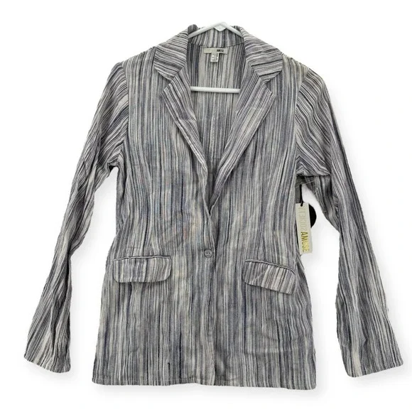 NWT Amuse Society Jacket Womens Size XS Lightweight Cotton‎ Blazer Striped