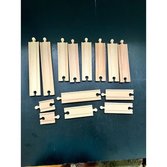Circo Wooden Train Track Natural Straight Expansion Set 14pc OS