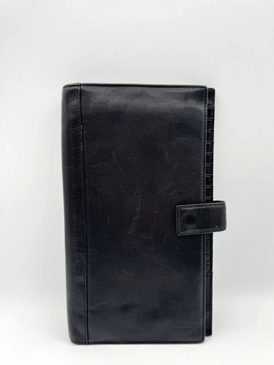 Tumi Delta SLG Ultimate Travel Organizer Wallet Black Napa Leather Card Holder