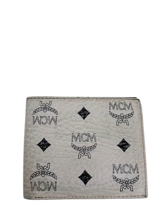 MCM - BLUE WHITE ALL LEATHER VISETOS BIFOLD WALLET
