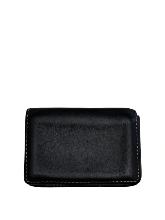 PERRY ELLIS -  BLACK GENUINE LEATHER PORTFOLIO CARDHOLDER WALLET