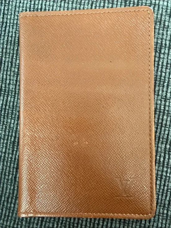 Louis Vuitton Tan Textured Leather Card Sleeve