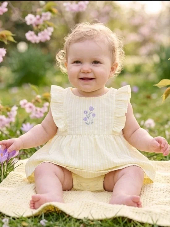 Carter's Baby Girl Dress Yellow And White