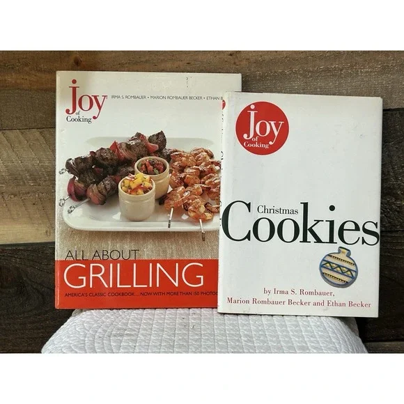 The Joy of Grilling and Christmas Cookies by Rombauer and Becker Lot of 2