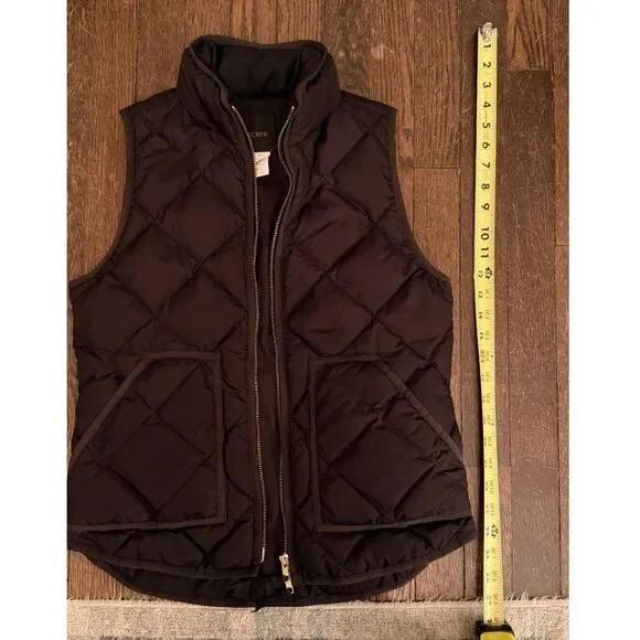 J.Crew Black Quilted Puffer Vest with Gold Zipper | Size XS
