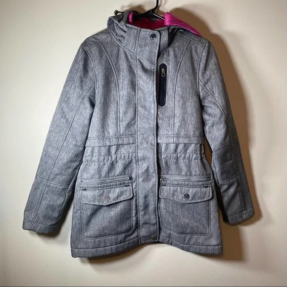 Point Zero Gray Long Sleeve Hooded Coat Size M‎
