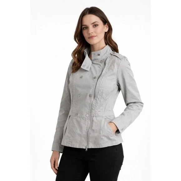 Armani Exchange‎ Jacket Womens Size Small Gray Double Breasted