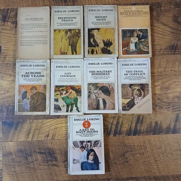 Lot of 9 Vintage Emilie Loring Books Paperback 1960s‎ Printing Romance READ