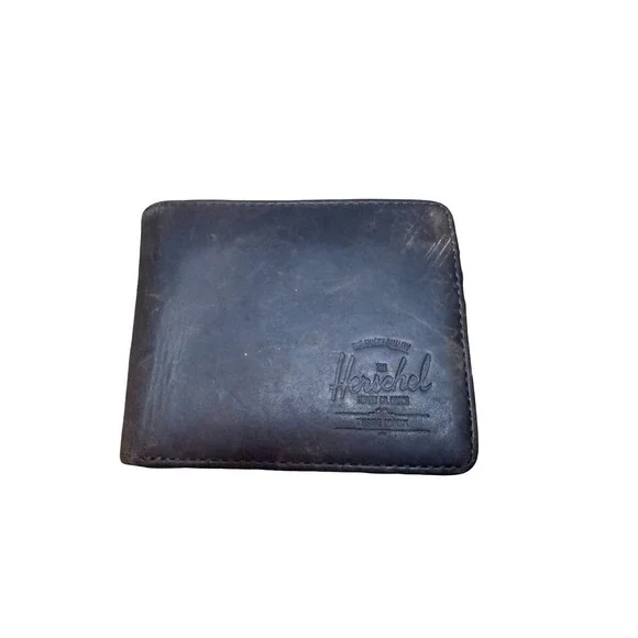 Herschel Supply‎ Company Brown Wallet Bi Fold 100% Leather Used hank