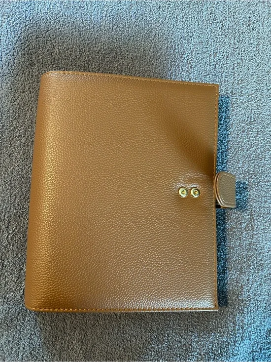 Pebbled Leather Snap-Tab Organizer Wallet in Brown