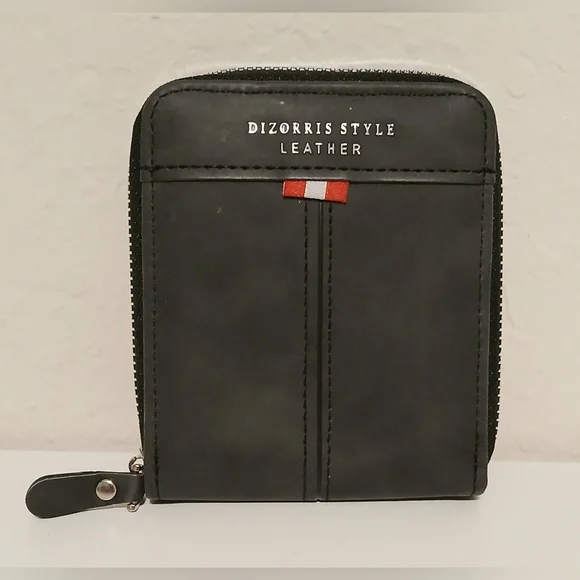 Men's Dizzoris Style Leather Grey‎ Zippered Wallet