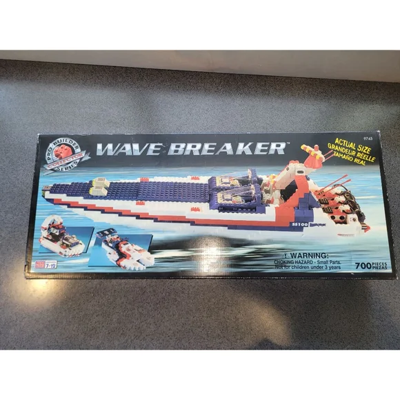 Mega Bloks ProBuilder Wave Breaker Ship Set 9745 700 Pieces w Box & Manual