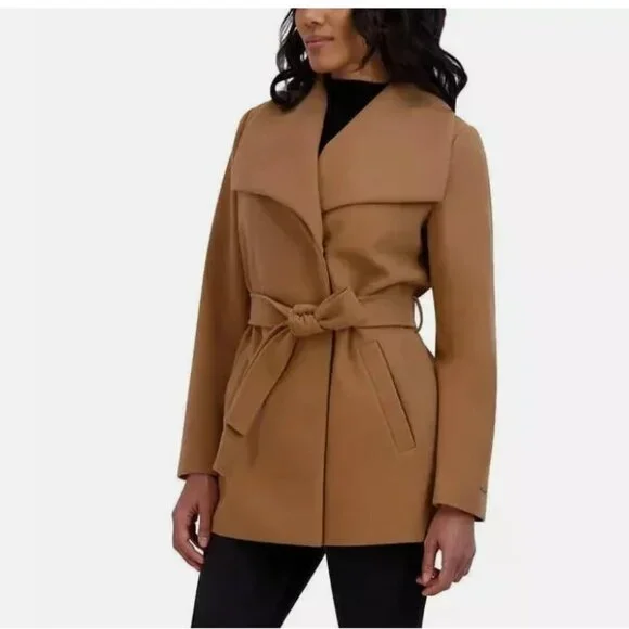 Tahari Ladies' Wrap Coat Brown