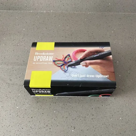 Brookstone Updraw 3D Sculpting Pen w/Filament Pack  Draw Drawing Craft Art Open
