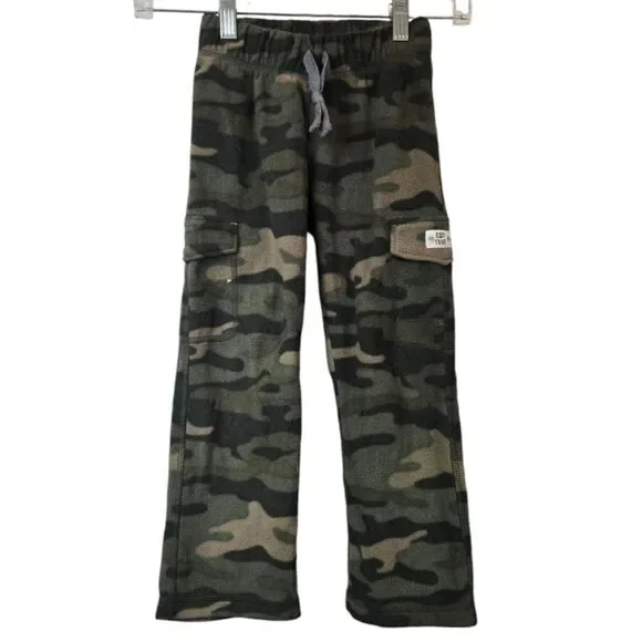 Carter's Boy Cargo Camo Sweatpants Casual Kids Bottoms Winter Cozy Fleece Pant