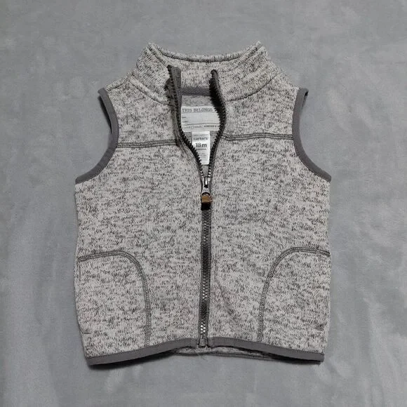 Carter's Toddler Boys 18M Zip-Up Faux-Sherpa Vest EUC