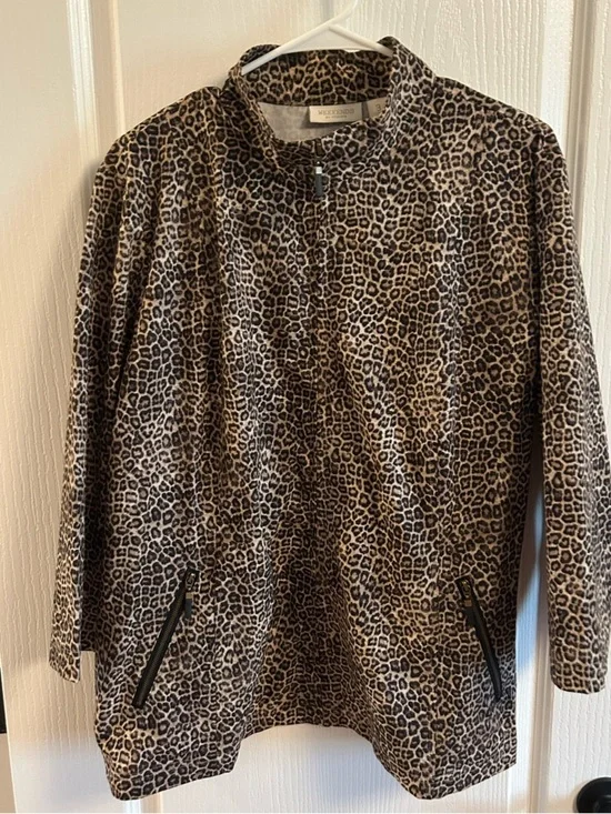 Chico's Weekends Leopard-Print Zip Jacket - Brown & Black
