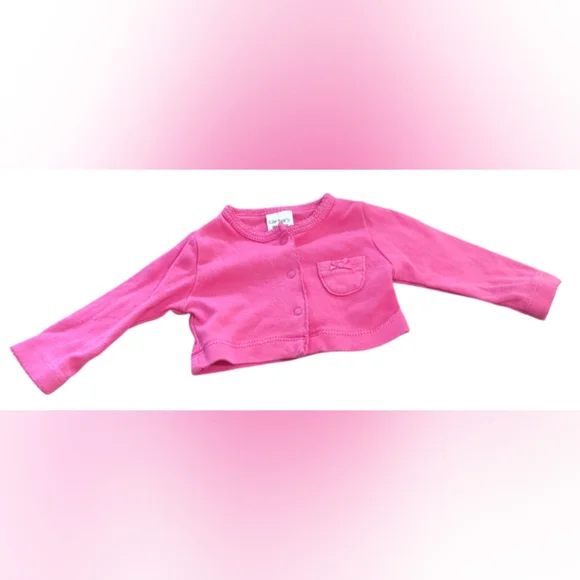 Carter's Pink Long Sleeve Cardigan Size NB.