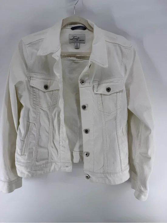 Levi's White Denim Jean Jacket Women L