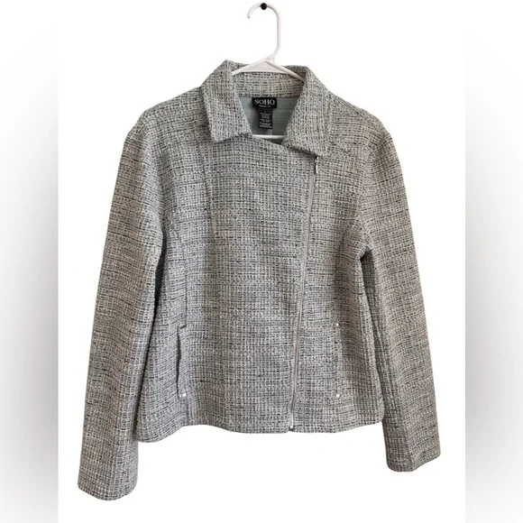 SOHO Women's Tweed Moto Jacket