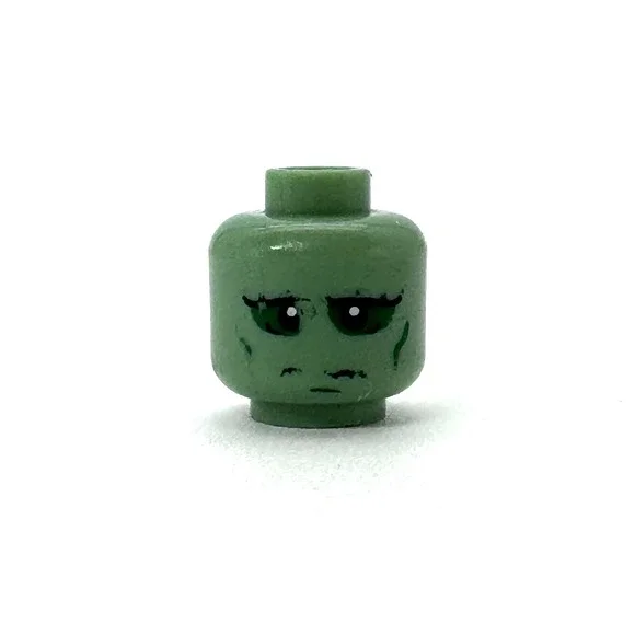Lego Minifigure Head Sand Green Monster Zombie Wrinkles 3626bpb0415 Part