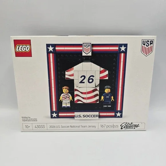 LEGO 43033 2026 U.S. Soccer National Team Jersey 167pc Set 2 Minifigures NEW