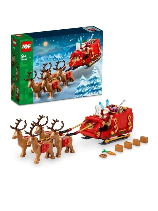 LEGO Santa's Sleigh Christmas Toy Set with Reindeer & Santa Figurine 40499