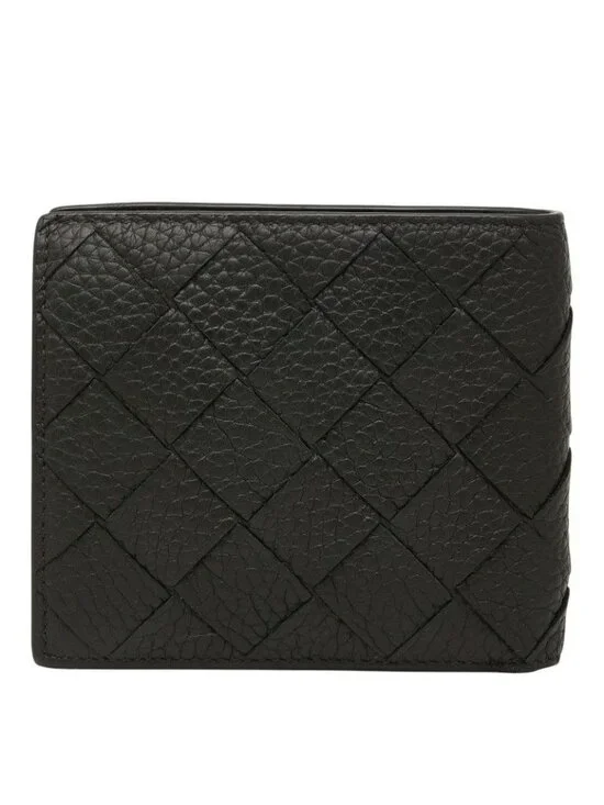 Bottega Veneta Intrecciato Bifold Wallet Dark Green Leather