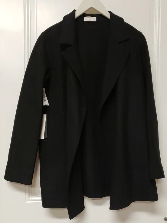 NWT Babaton Black Open-Front Winfred Coat Jacket