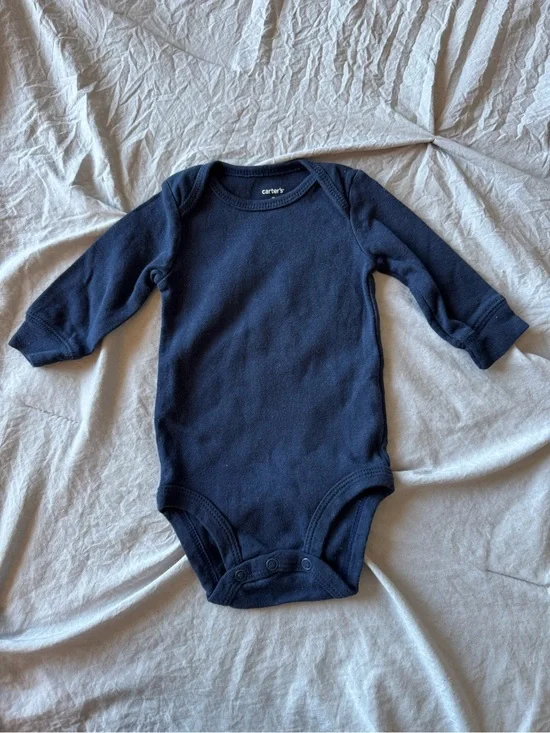 Carter's Navy Long-Sleeve Cotton Baby One-Piece Bodysuit