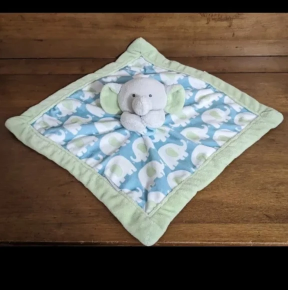 Carter's Elephant Green Blue Plush Elephant 13