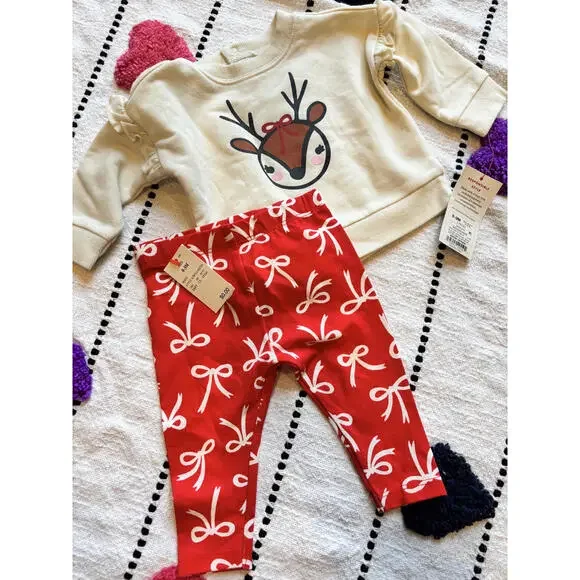 Cat and‎ Jack Baby Reindeer Outfit Set - Top and Leggings 0-3 months