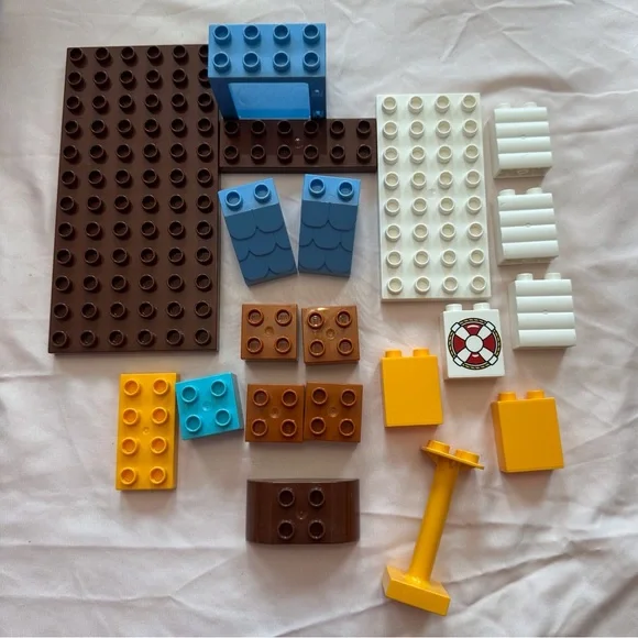 Random assortment of building bricks blocks various colors &‎ sizes