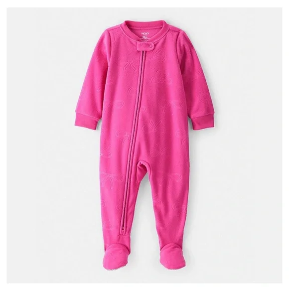 Carter’s fleece Pink One Piece footed pajamas size 5T