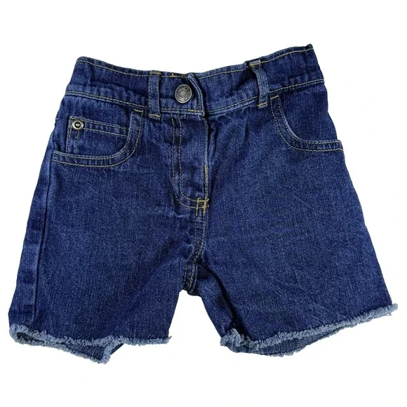 Carter's Baby Girl Denim Shorts 18M‎ Dark Wash Frayed Hem Jean Shorts Cute