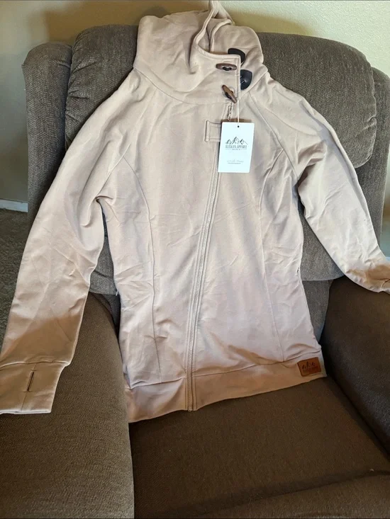 Alaskan Apparel Cozy High-Collar Zip Jacket -  Warm beige LARGE