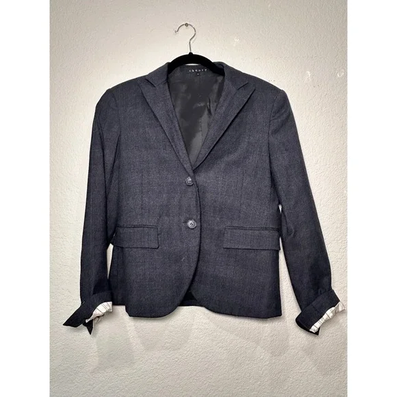 Theory Women's Charcoal Gray‎ Wool Blend Blazer Suit Jacket Size 10