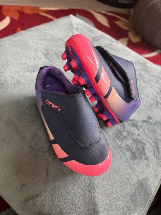 Soccer Cleats, Carter's Kids Navy and Pink. Great condition