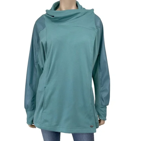 TAHARI Sport Jacket Women 1X Green Long Sleeve Knit Mixed Media Wrap Snap NWT