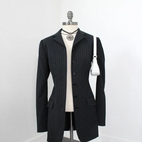 Vintage Dolce and Gabbana 6-button pinstripe blazer