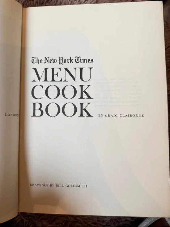 Vintage cookbook The New York Times Menu Cook Book - Craig Claiborne cottagecore