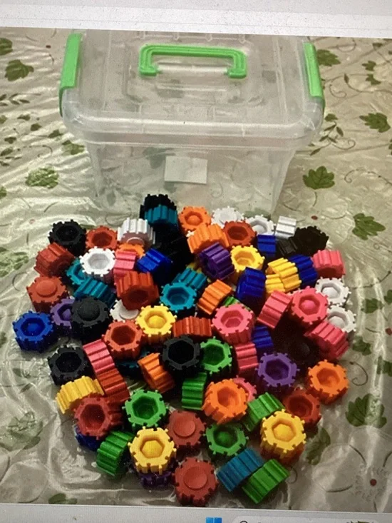 Colorful 96 pcs/tote  Interlocking Gear Building Toy Set for Kids - Multicolor