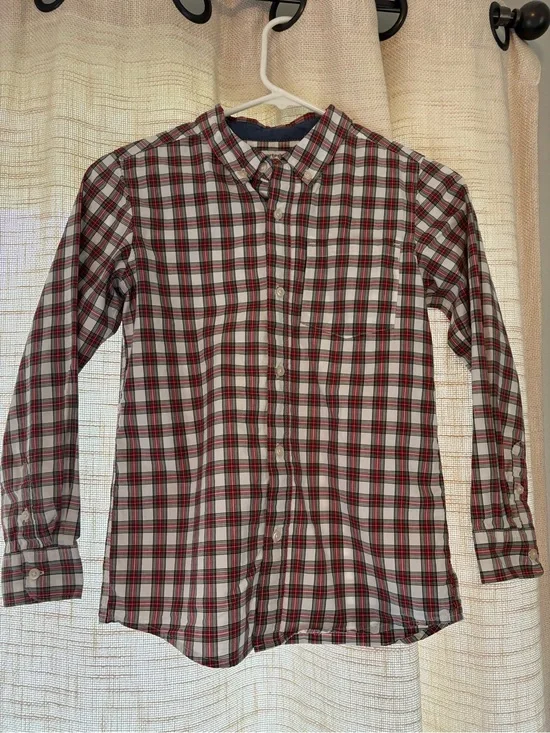 Carter's Red and White Plaid Button-Down Shirt