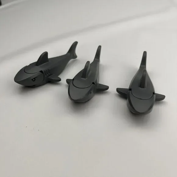 Lot of 3 LEGO Sharks Minifigure Town City Ocean Minifig