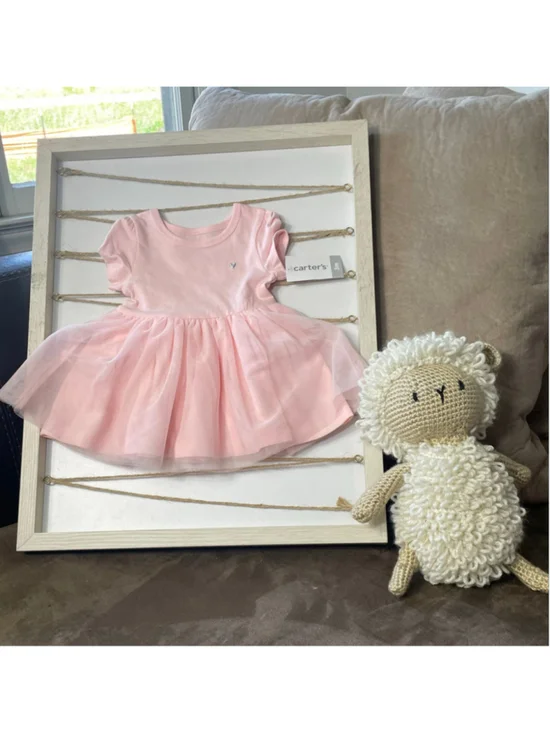 NWT Carter's Girls Short Sleeve Pink Tulle Dress 3 Month Tiered Skirt One Piece