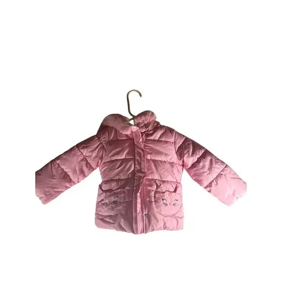 Carter's Pink Hooded‎ Puffer Jacket Fleece Lined Toddler Girls Size 2T