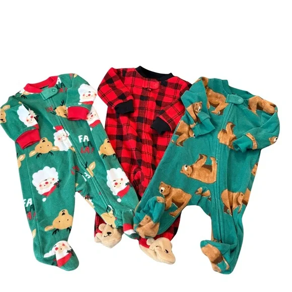 Carter's Festive Kids One Piece Set - Santa,‎ Plaid, Bear