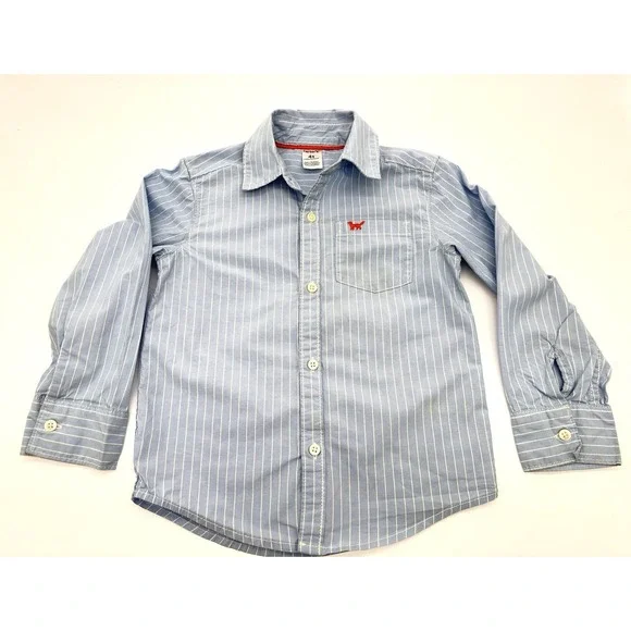 Carter's Boy's Long Sleeve Oxford Striped Button-Down Shirt  Size 4T