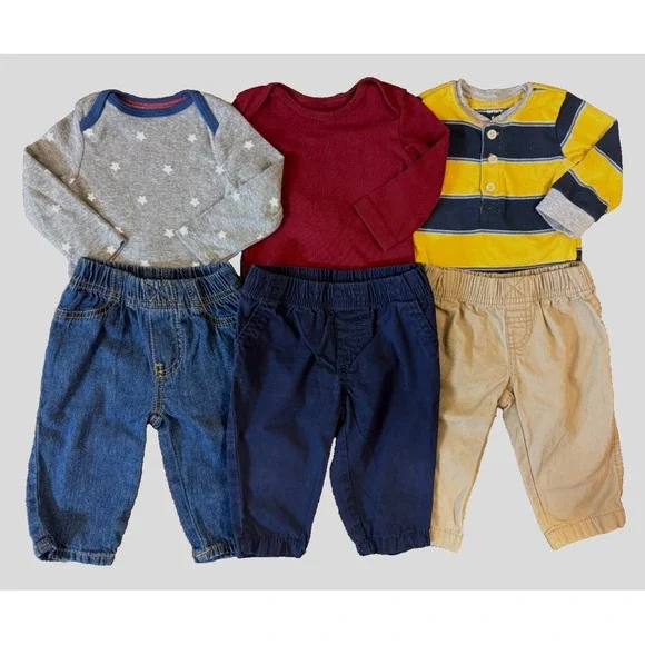 Carters Baby Boy 6 Months Clothes Outfits Jeans Khaki Pants Shirts Bodysuits Lot